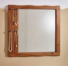 Spiegel >547< (LxBxH: 80x3x80 cm) in Braun aus Sheesham - 80x3x80cm (LxBxH)