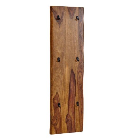 Garderobe >548< (LxBxH: 40x7x140 cm) in Braun aus Sheesham - 40x7x140cm (LxBxH)