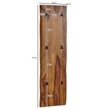 Garderobe >548< (LxBxH: 40x7x140 cm) in Braun aus Sheesham - 40x7x140cm (LxBxH)