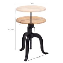 Hocker >658< (LxBxH: 39x39x48 cm) in Schwarz aus Akazie - 39x39x48cm (LxBxH)