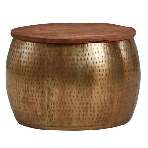 Couchtisch >705< (LxBxH: 60x60x40 cm) in Gold aus Mango - 60x60x40cm (LxBxH)
