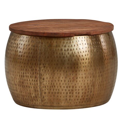 Couchtisch >705< (LxBxH: 60x60x40 cm) in Gold aus Mango - 60x60x40cm (LxBxH)