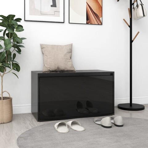 Schuhbank >3008431< (LxBxH: 80x40x45 cm) in Hochglanz-Schwarz - 80x40x45 (LxBxH)
