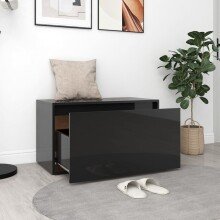 Schuhbank >3008431< (LxBxH: 80x40x45 cm) in Hochglanz-Schwarz - 80x40x45 (LxBxH)