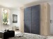 Dreh-/Schwebetürenschrank >LOTTO< (BxH: 227x210 cm) HICKORY OAK RAW STEEL
