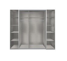 Dreh-/Schwebetürenschrank >LOTTO< (BxH: 227x210 cm) in WEISS + GRAPHIT
