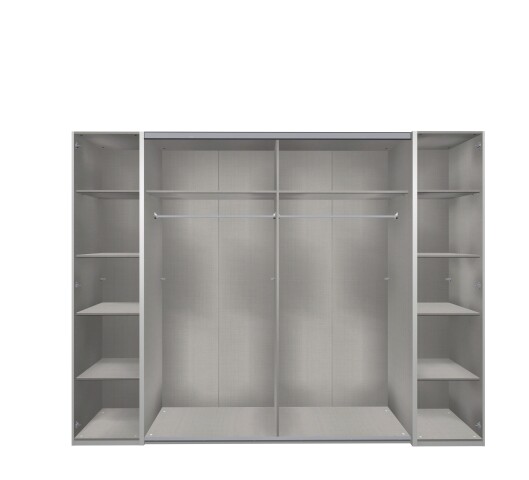 Dreh-/Schwebetürenschrank >LOTTO< (BxH: 272x210 cm) in WEISS + GRAPHIT