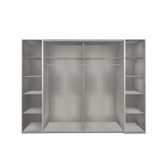 Dreh-/Schwebetürenschrank >LOTTO< (BxH: 272x210 cm) in WEISS + GRAPHIT