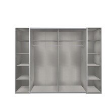 Dreh-/Schwebetürenschrank >LOTTO< (BxH: 272x210 cm) in WEISS + GRAPHIT