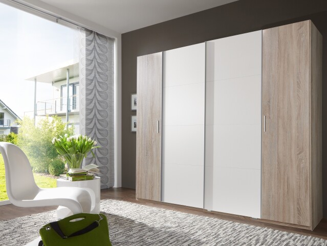 Dreh-/Schwebetürenschrank >LOTTO< (BxH: 316x210 cm) in WEISS - 316x21,  829,95 €