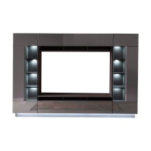 Wohnwand >DENIRA< (BxHxT: 275x190x40 cm) in Anthrazit - 275x190x40 (BxHxT)