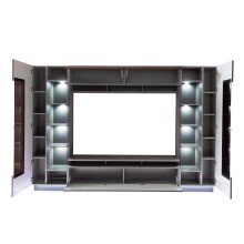 Wohnwand >DENIRA< (BxHxT: 275x190x40 cm) in Anthrazit - 275x190x40 (BxHxT)