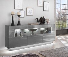 Sideboard >DENIRA< (BxHxT: 160x85x43 cm) in Hochglanz Anthrazit