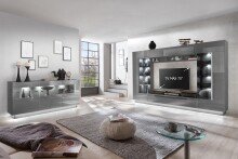 Sideboard >DENIRA< (BxHxT: 160x85x43 cm) in Hochglanz Anthrazit