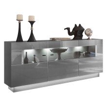 Sideboard >DENIRA< (BxHxT: 160x85x43 cm) in Hochglanz Anthrazit