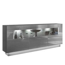 Sideboard >DENIRA< (BxHxT: 160x85x43 cm) in Hochglanz Anthrazit