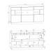 Sideboard >DENIRA< (BxHxT: 160x85x43 cm) in Hochglanz Anthrazit