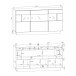Sideboard >DENIRA< (BxHxT: 160x85x43 cm) in Hochglanz Anthrazit