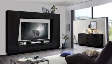 Sideboard >EMIRA< (BxHxT: 160x80x43,6 cm) in Schwarz Hochglanz