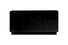 Sideboard >EMIRA< (BxHxT: 160x80x43,6 cm) in Schwarz Hochglanz