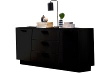 Sideboard >EMIRA< (BxHxT: 160x80x43,6 cm) in Schwarz Hochglanz