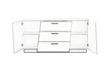 Sideboard >EMIRA< (BxHxT: 160x80x43,6 cm) in Schwarz Hochglanz
