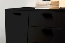 Sideboard >EMIRA< (BxHxT: 160x80x43,6 cm) in Schwarz Hochglanz