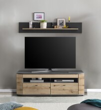 Wohnwand >DERA< (BxHxT: 150x166,3x46,4 cm) in Dekor...