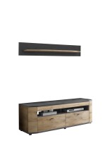 Wohnwand >DERA< (BxHxT: 150x166,3x46,4 cm) in Dekor Artisan Eiche