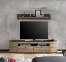 Wohnwand >DERA< (BxHxT: 200x166,3x46,4 cm) in Dekor...