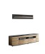 Wohnwand >DERA< (BxHxT: 200x166,3x46,4 cm) in Dekor Artisan Eiche