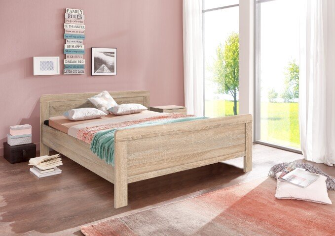Bett >NADJA< (BxH: 188x85 cm) in EICHE SAEGERAU-NACHBILDUNG - 188x85cm (BxH)
