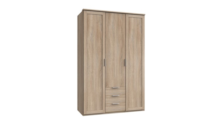 Drehtürenschrank >NADJA< (BxH: 135x208 cm) in EICHE SAEGERAU-NACHBILDUNG