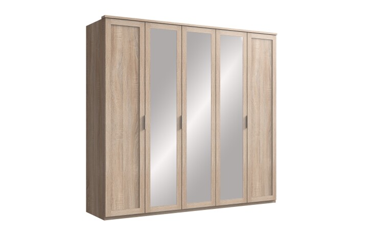 Drehtürenschrank >NADJA< (BxH: 225x208 cm) in EICHE SAEGERAU-NACHBILDUNG