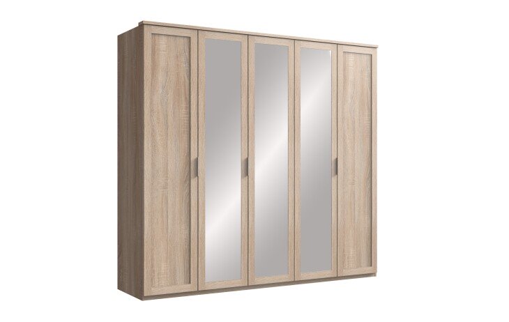 Drehtürenschrank >NADJA< (BxH: 225x208 cm) in EICHE SAEGERAU-NACHBILDUNG