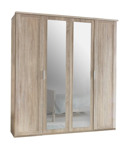 Drehtürenschrank >NADJA< (BxH: 180x208 cm) in EICHE SAEGERAU-NACHBILDUNG