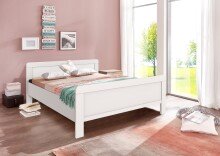 Bett >NADJA< (BxH: 188x85 cm) in WEISS - 188x85cm...