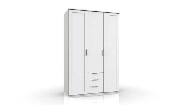 Drehtürenschrank >NADJA< (BxH: 135x208 cm) in WEISS - 135x208cm (BxH)