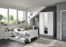 Drehtürenschrank >NADJA< (BxH: 135x208 cm) in WEISS - 135x208cm (BxH)