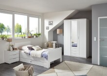 Nachtschrank >NADJA< (BxH: 52x58 cm) in WEISS - 52x58cm (BxH)
