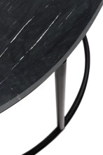 Couchtisch >Belfort< rund Ø80 cm – Schwarzer Marmor & Metallgestell modern