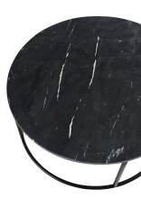 Couchtisch >Belfort< rund Ø80 cm – Schwarzer Marmor & Metallgestell modern