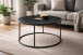 Couchtisch >Belfort< rund Ø80 cm – Schwarzer Marmor & Metallgestell modern