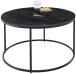 Couchtisch >Belfort< rund Ø80 cm – Schwarzer Marmor & Metallgestell modern