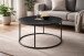 Couchtisch >Belfort< rund Ø80 cm – Schwarzer Marmor & Metallgestell modern