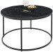 Couchtisch >Belfort< rund Ø80 cm – Schwarzer Marmor & Metallgestell modern