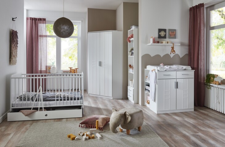 Babyzimmer-Komplettset >BORKUM< in WEISS