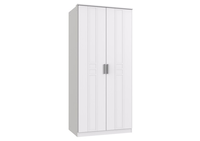 Kleiderschrank >BORKUM< (BxH: 91x199 cm) in WEISS - 91x199cm (BxH)