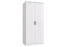 Kleiderschrank >BORKUM< (BxH: 91x199 cm) in WEISS -...