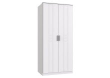Kleiderschrank >BORKUM< (BxH: 91x199 cm) in WEISS -...